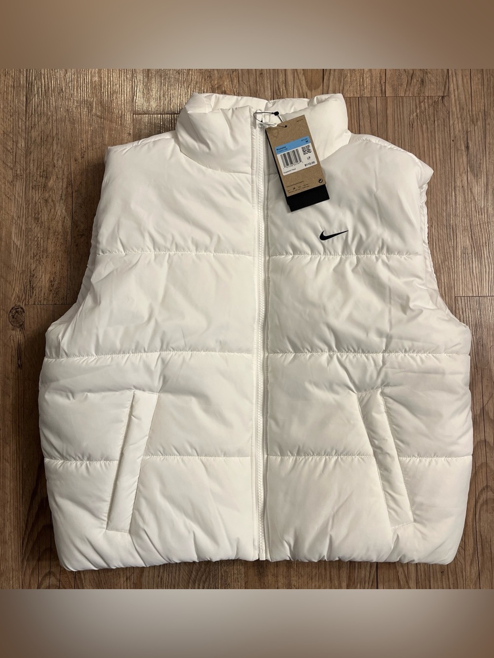 NWT Nike Sportswear Classic Therma-FIT Puffer Vest FZ5922-100 Women's Size M